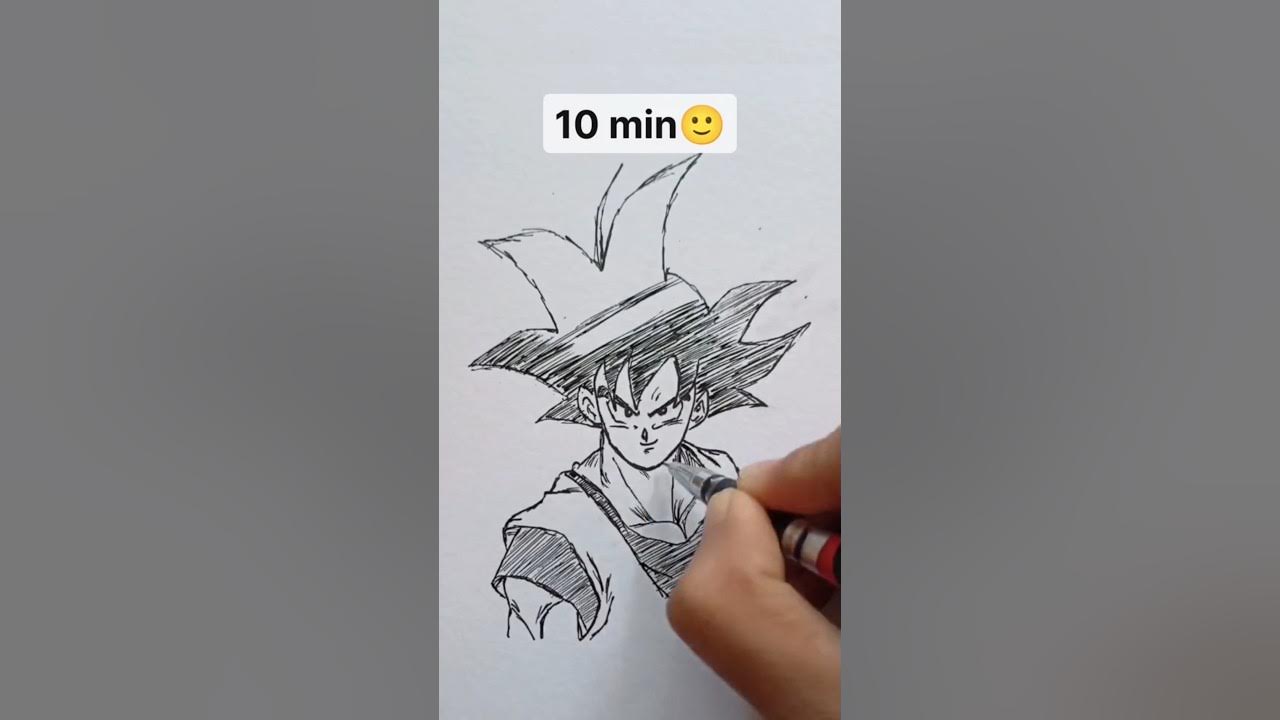 How to Draw Goku Mastered ultra instinct in 10sec,10min,1hr,10days😱#d