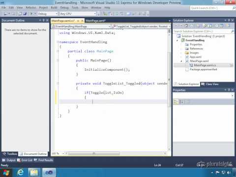 Introduction to Building Windows 8 Metro Applications - Handling Events in XAML/C#