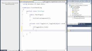 Introduction to Building Windows 8 Metro Applications - Handling Events in XAML/C#