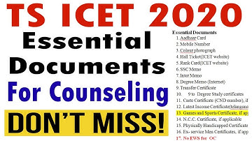 ts icet 2020 Counseling Essential Documents