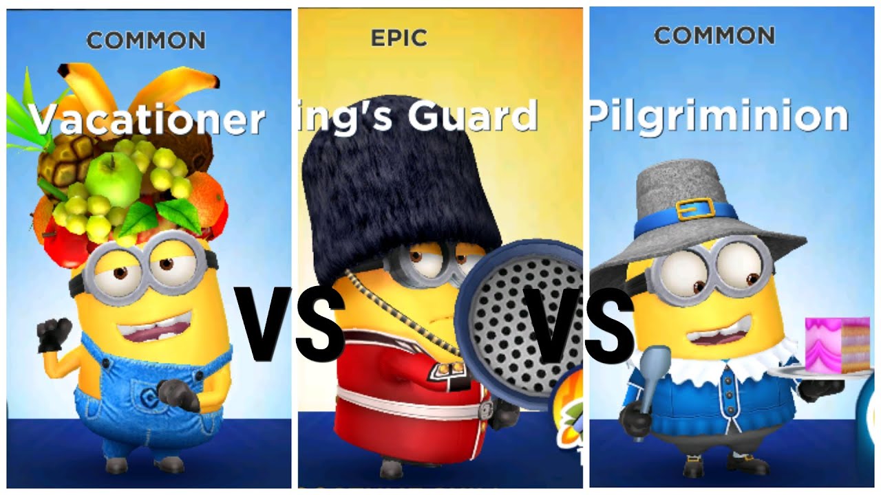 Minion Rush Vacationer VS King's Guard VS Pilgriminion