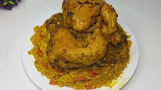 How to prepare rice with chicken is easy and quick#chichendinner #chicken #روز #وصفات_سهله