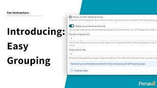 New Feature: Easy grouping | Instructors