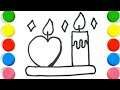 How To Draw cute candle Drawing, Painting &amp; Coloring For Kids and Toddlers_ Child Art #candle