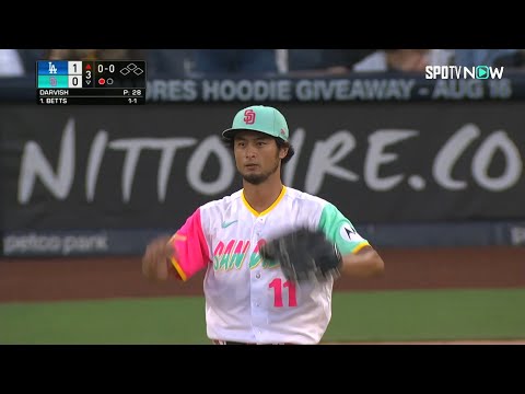 【MLB 速報】3回表 ダルビッシュ有 三者凡退!! ドジャース vs パドレス 8.5