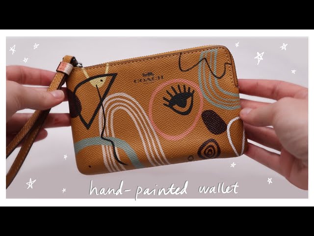 Leather wallet, 'Song of Birds'  Hand painted leather, Painting leather, Leather  wallet