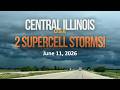 Road Tour – Driving POV in Two Illinois Supercell T-Storms on 6/11/2026