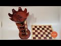 Сhess Queen. Handmade, wooden Chess Tower (Chess set). Playfield size 41 x 41 cm. (16 х 16 inches).