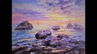 🔝 ХуДоЖнИкИ Картина акрилом / Морской пейзаж / Закат / Инна Ермакова 🔝 ХуДоЖнИкИ Картина акрилом / Морской пейзаж / Закат / Инна Ермакова