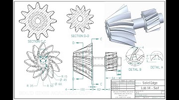 Learning Solid Edge - Lab 14 Helical and Spiral Bevel Gears