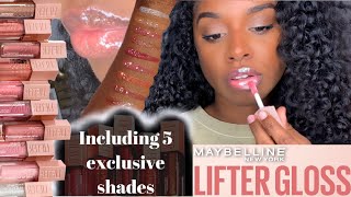 New Maybelline Lip Lifter Gloss Try on Haul & Swatches  ?Better Than Fenty Gloss Bomb?