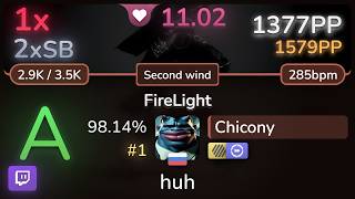 🔴11⭐Chicony | Dustvoxx, Laur - FireLight (Neokontrol Remix) [Second] +HDDT 98.14% #1 | 2xSB 1377pp