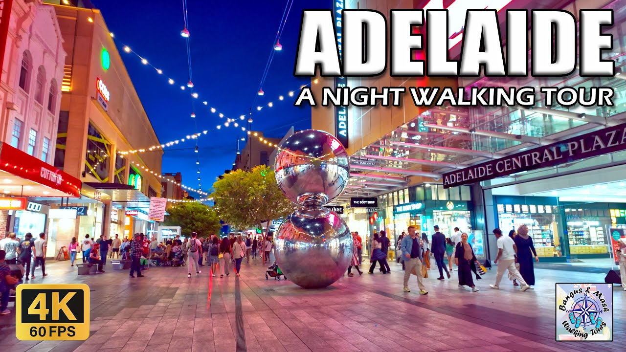 Explore Adelaide's Blue Hour On A Stunning Night Walk [4k] 🇦🇺 🦘