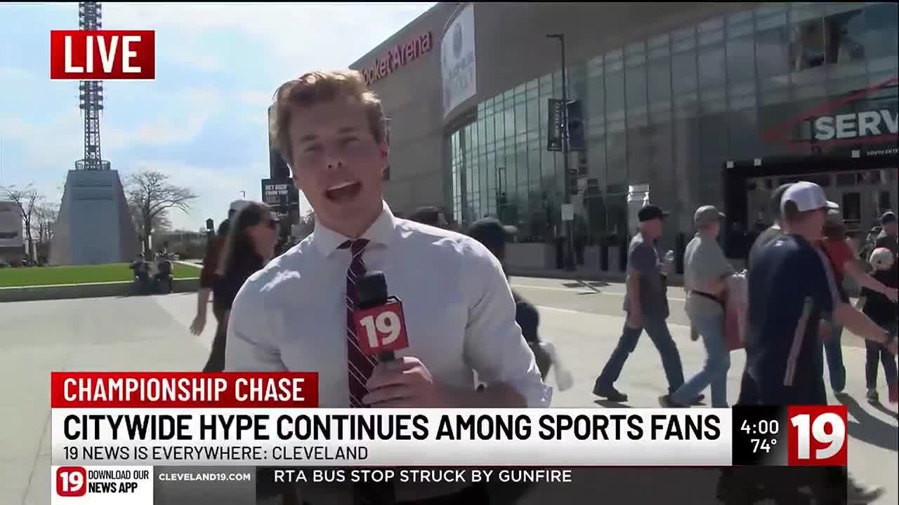 Cavs fans hyped before game 2 vs Heat - YouTube