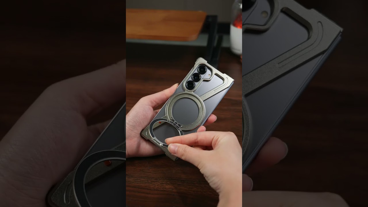 Z Case for Galaxy Z Fold 6: Metal Frameless, Mag Safe 360° Rotatable Kickstand, Slim & Shockproof