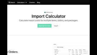 Bahamas Import Calculator - Overview