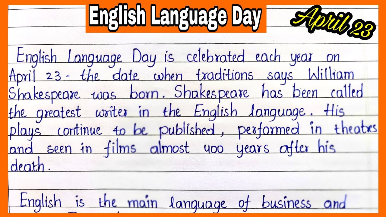 short speech on english language day