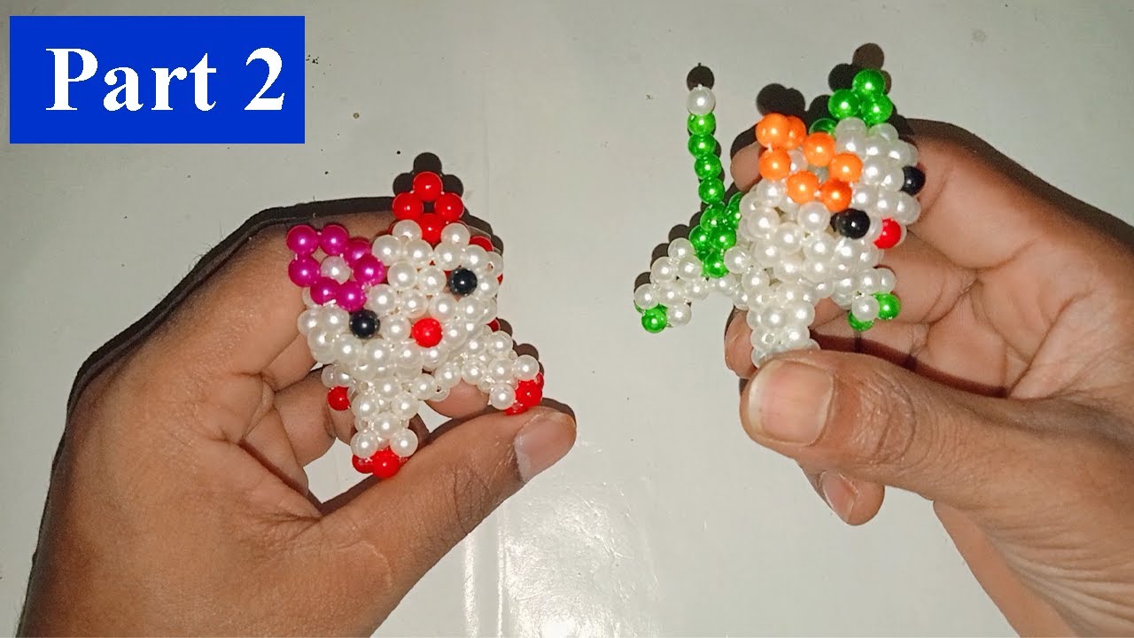 পুতির বিড়াল / পুতির তৈরি জিনিস part 2 - 3 / how to make a cat with bead / beads work