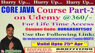 CORE JAVA Course Part - 2 on Udemy @360/-