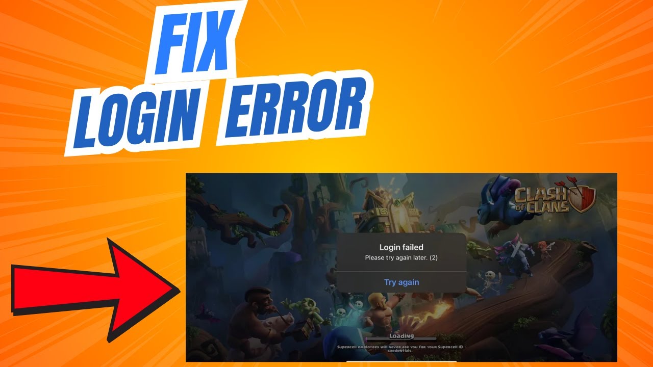 clash of clans login failed iphone