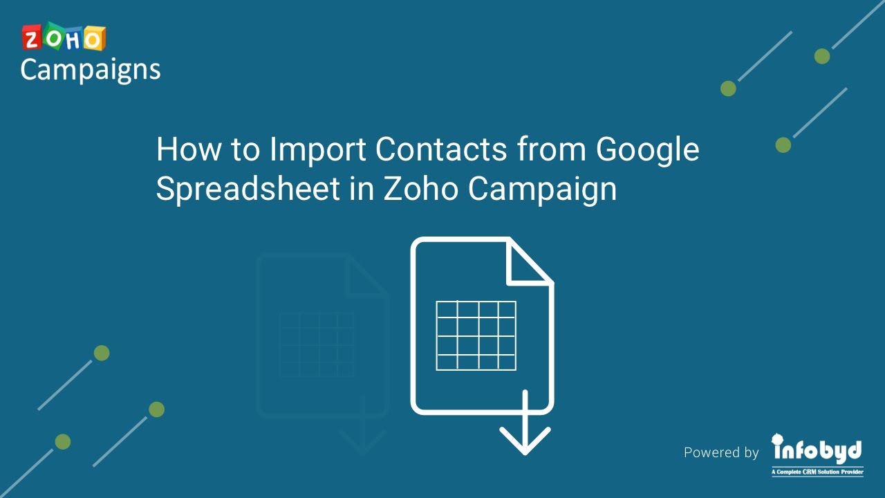 How to Import Contacts from Google Spreadsheet in Zoho Campaign - YouTube