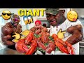 3 GIANT LOBSTERS AND 3 GIANT MEN (HILARIOUS) - MUKBANG