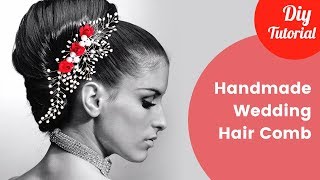 How to Make Floral Wedding Hair Comb DIY Tutorial [Eng Subs]
