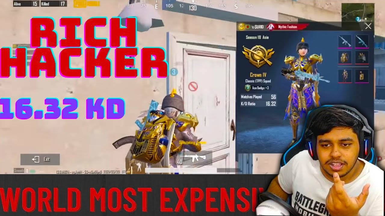 WORLD's HIGHEST KD RICH Hacker CAUGHT in Pharaoh x- Suit | BEST Moments in PUBG Mobile