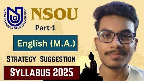 NSOU PG English (M.A.) Syllabus 2025