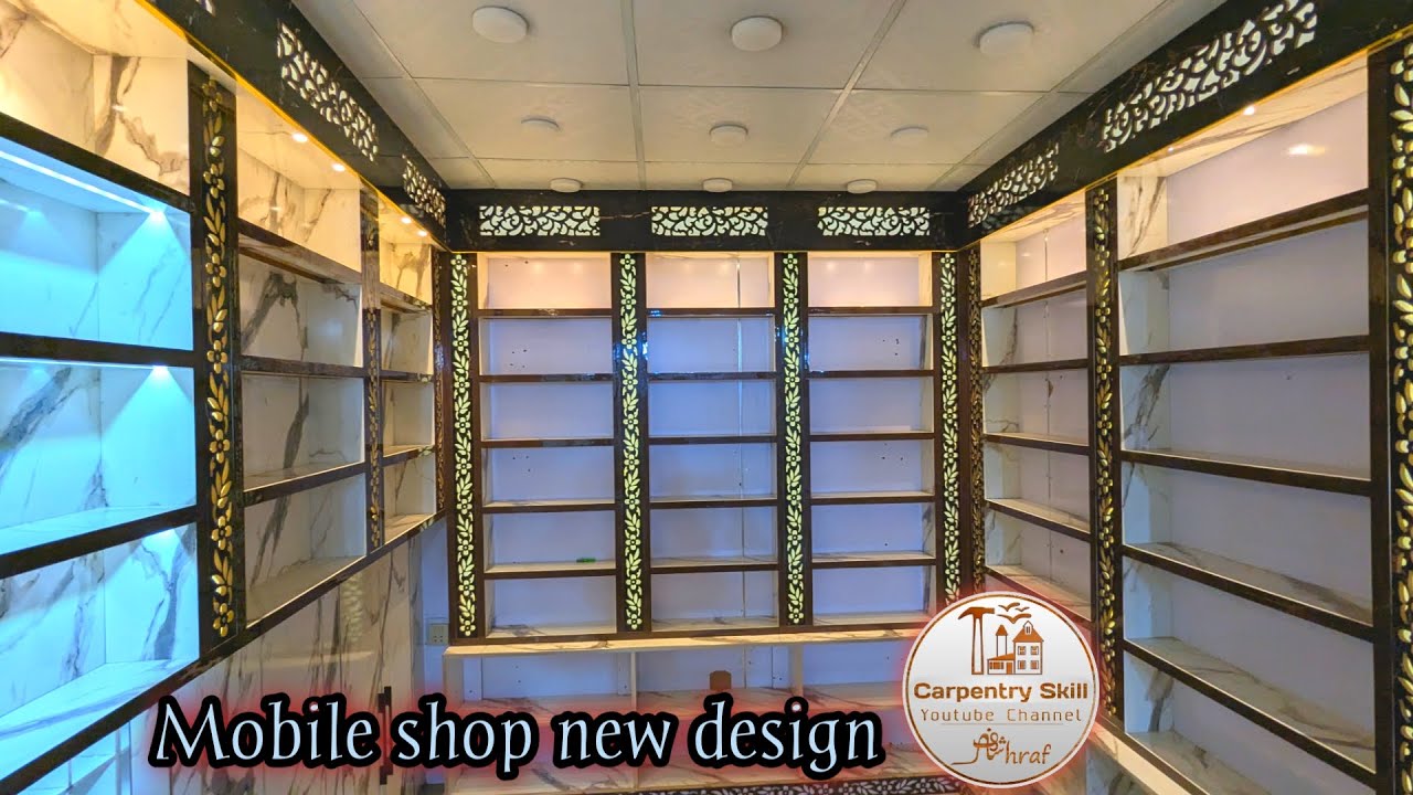Mobile shop decoration||Mobile shop counter design Carpentry Skill