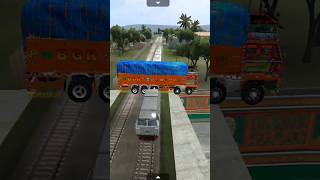 🚄 Train 🆚 Truck 🚛 indian 🇮🇳 gaming #shortvideo #viral #truck #truckdriver #trucks #youtube #bussid 👍