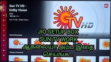 Jio Tv Set box Sun Tv Not Working Proplem fixing In Tamil || Sunnxt App Not working in Jio Tv