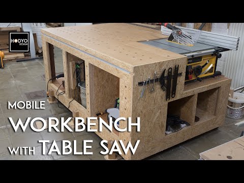 diy mobile workbench with table saw