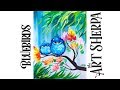 Easy acrylic painting Happy Blue bird mama and Baby with flowers #playlive #derpsquad | TheArtSherpa
