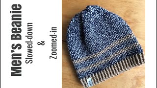 Crochet Men’s Beanie: slowed-down and zoomed in