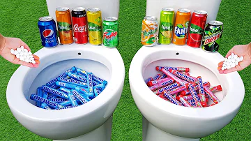 TOILETS vs MENTOS, Coca Cola, Fanta, Pepsi, Fuse Tea, Mtn Dew, Fruko, Yedigün in the toilet
