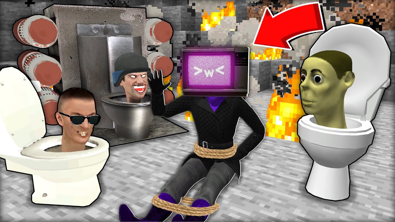 I found a TV WOMAN and SKIBIDI TOILET in Minecraft ! How can I help her? BEST VIDEO! WOW!