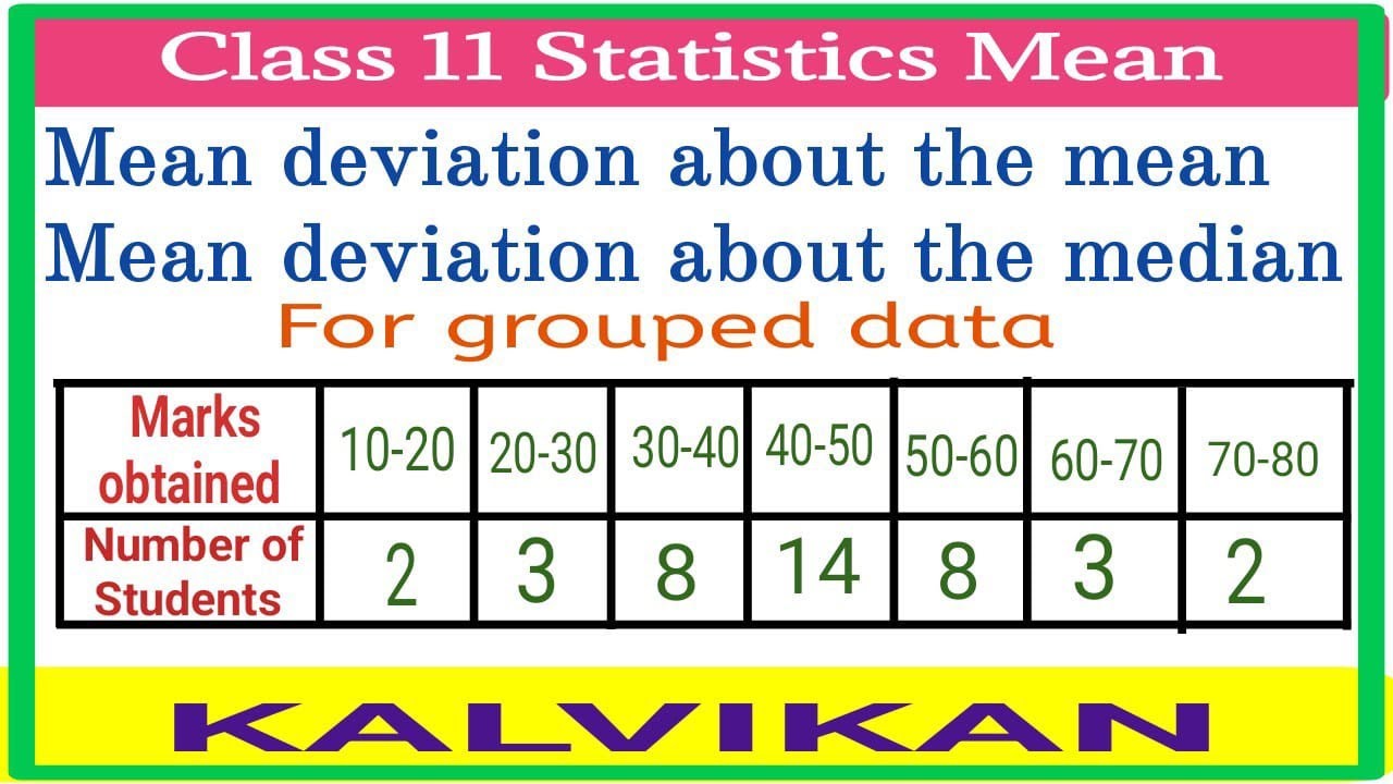 Statistics Mean deviation in Tamil / Class 11 Statistics Mean, Median