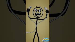 Untangling Wired Earphones... Then Realizing They're Wireless! 😂#stickman #comdeyshort
