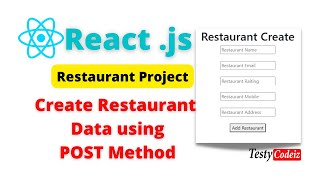 React Project from Scratch, React.js Restaurant Project from Scratch, Create Data Using Post Method