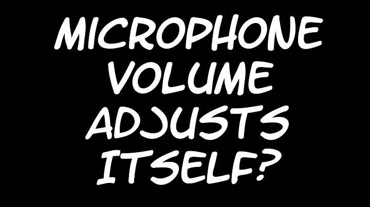 Microphone Issue Fixes (Volume Automatically Adjusting)