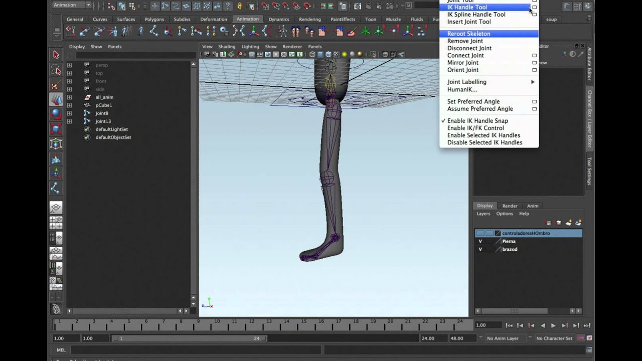 Tutorial maya rig pierna parte01 - YouTube