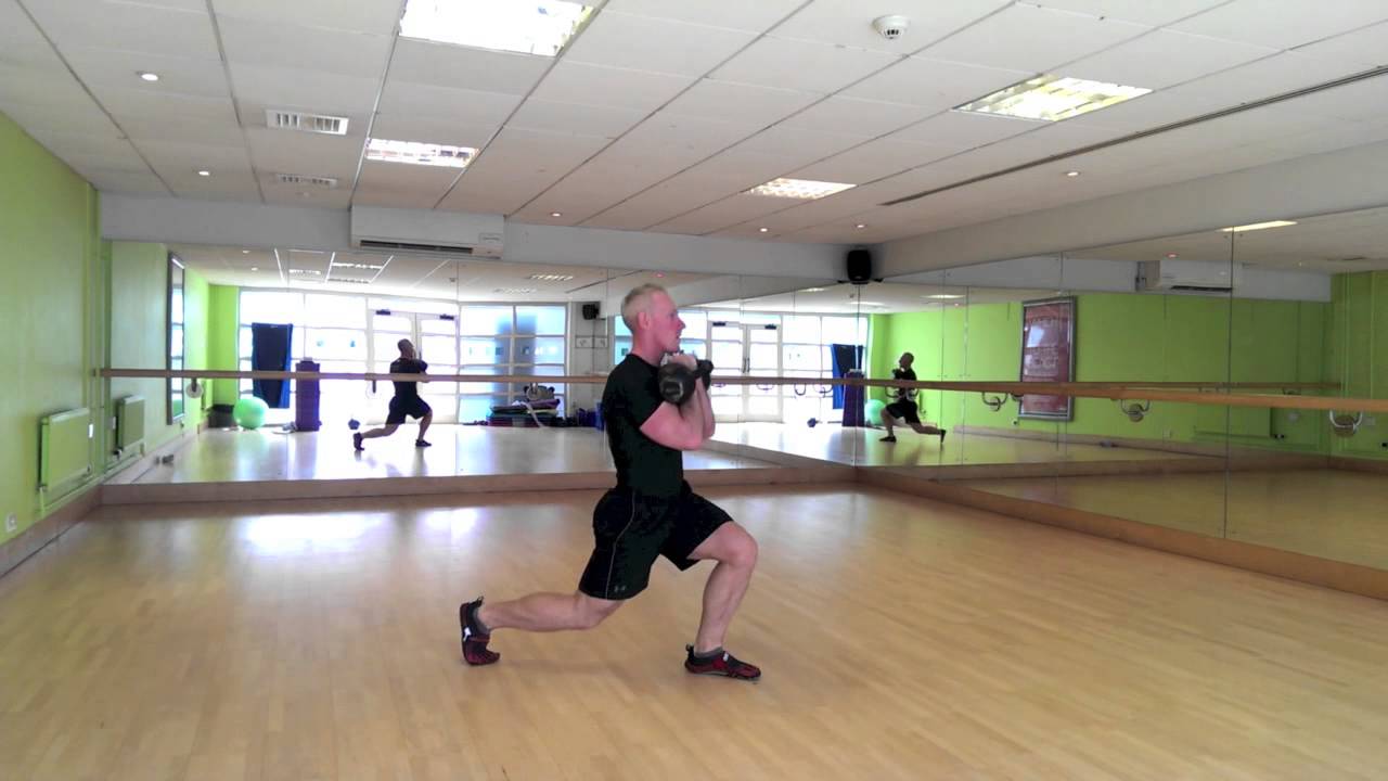 Double Kettlebell Reverse Lunge