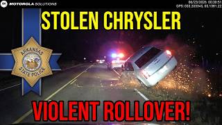 Stolen Chrysler High Speed Chase Ends in Violent ASP Rollover PIT!