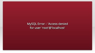 MySQL Error: : 