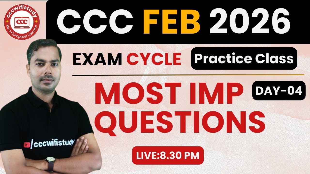 CCC FEBRUARY EXAM 2026 | CCC ONLINE CLASS #04 | CCC EXAM QUESTIONS | BY DEVENDRA SIR