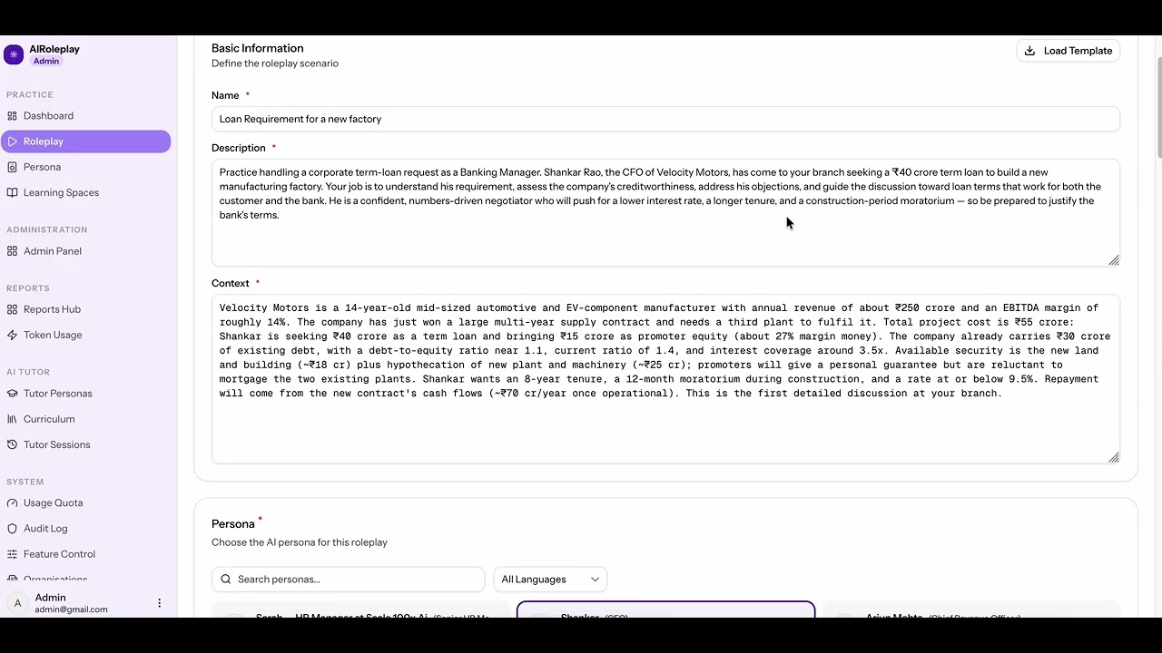 How to Create a Roleplay Scenario in EDZLMS | AI Practice