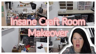 Insane Craft Room Makeover! Organize And Declutter With Me! Crazy Results!#organization#organizing