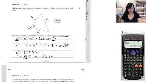Full Solutions to Mathematics Standard 2 2019 HSC Exam - Q 16 to 23