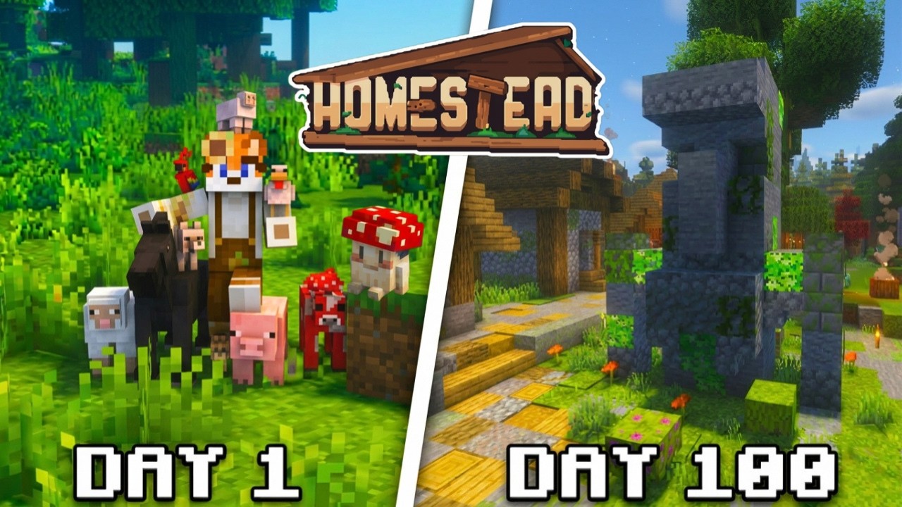 I Spent 100 Days in HOMESTEAD Minecraft | FULL MOVIE 🦊